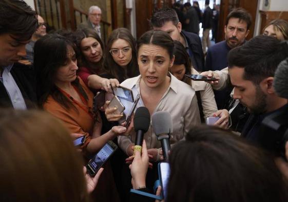 La ministra de Igualdad, Irene Montero, este miércoles en el Congreso.