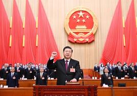 Xi Jinping, en la asamblea donde fue reelegido presidente de China