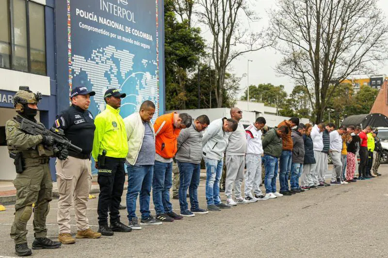 Raid against drug trafficking carried out on March 29 that ended with 52 detainees in Bogotá