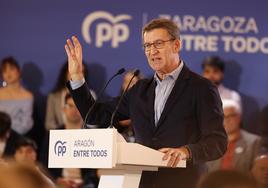 Alberto Núñez Feijóo en un acto en Zaragoza.