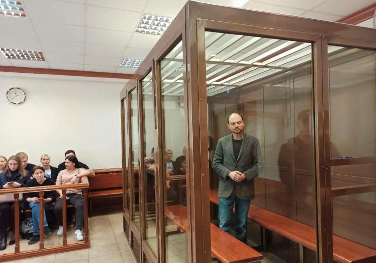 Vladimir Kara-Murza, durante una de las sesiones del juicio.