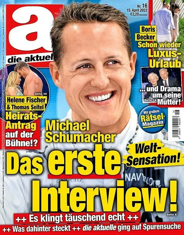 Portada de la revista que simula una entrevista con Michael Schumacher.