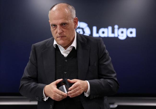 Javier Tebas, tras la celebración de la asamblea de LaLiga.