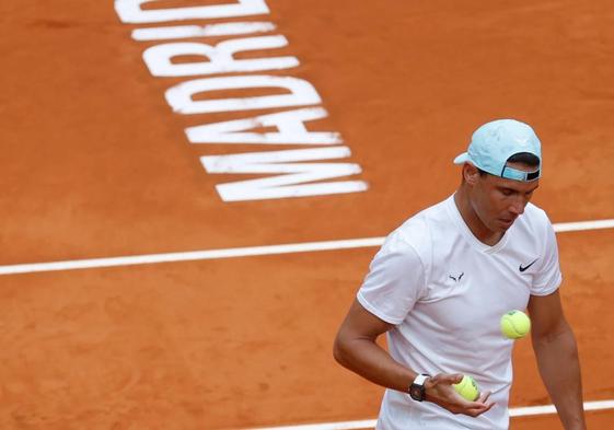 Rafa Nadal, durante un entrenamiento el pasado año en Madrid.