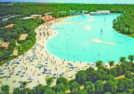 Recreación de las instalaciones del futuro parque acuático, con capacidad para unos 5.000 usuarios.