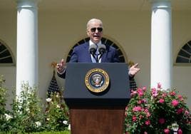 El presidente de EE UU, Joe Biden, en un acto celebrado este lunes en la Casa Blanca.