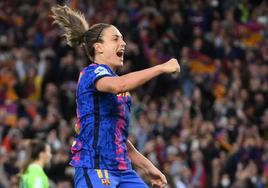 Alexia Putellas, celebrando un gol con el Barça.