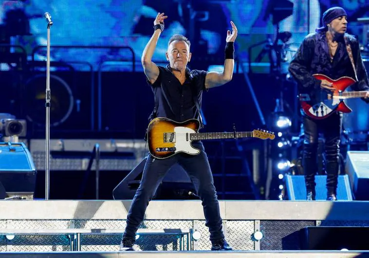 El músico y cantante estadounidense Bruce Springsteen, este viernes durante su concierto en Barcelona.