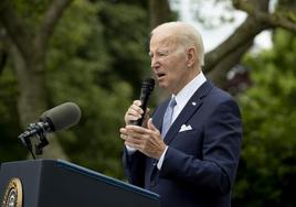 Joe Biden durante una intervención este lunes en la Casa Blanca.