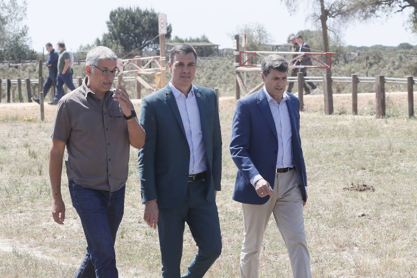 El presidente Sánchez, en su visita de hace doce días al parque nacional de Doñana. Alberto Núñez Feijóo estuvo en Huelva.