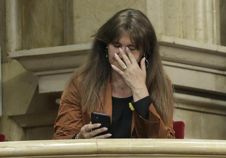 Laura Borràs asiste este miércoles a la sesión de control en el pleno del Parlament.