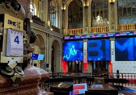 Interior de la Bolsa de Madrid.