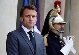 El presidente francés, Emmanuel Macron, este jueves en el Palacio del Elíseo.