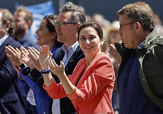 Isabel Díaz Ayuso en un acto este sábado en Getafe (Madrid).