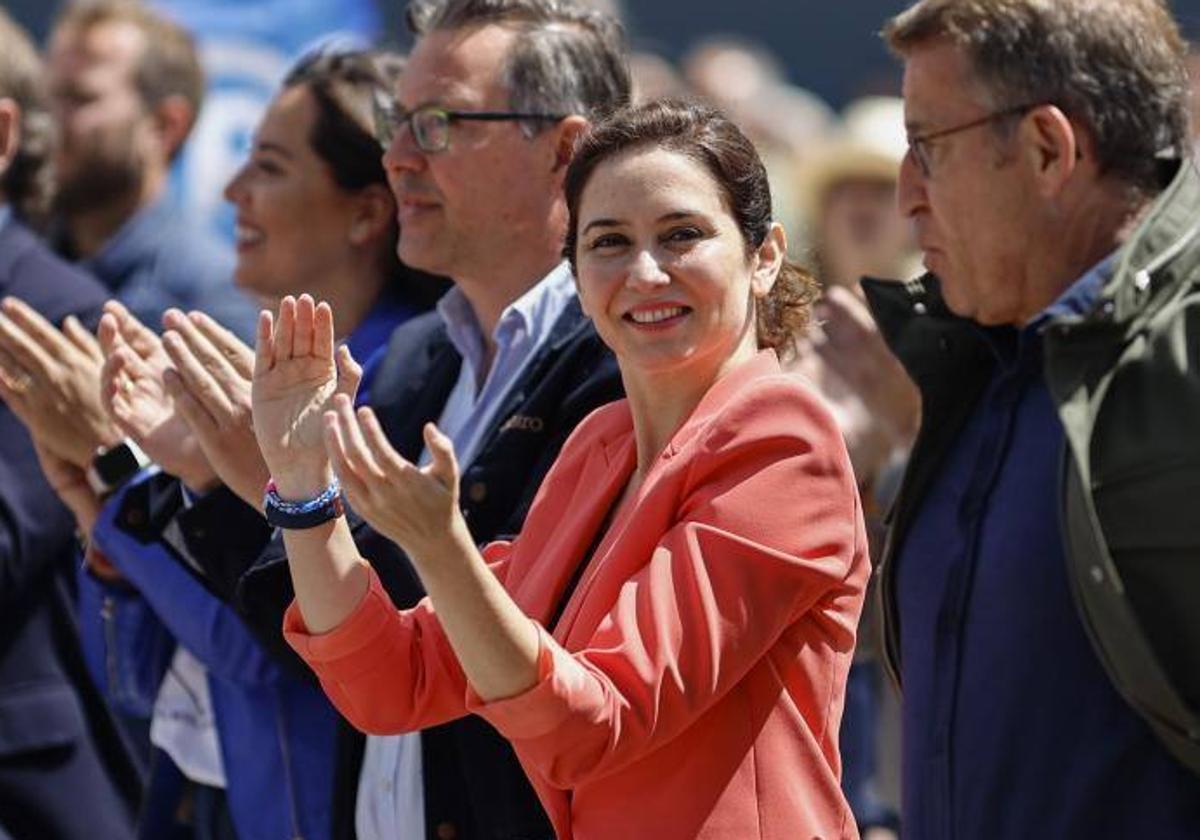 Isabel Díaz Ayuso en un acto este sábado en Getafe (Madrid).