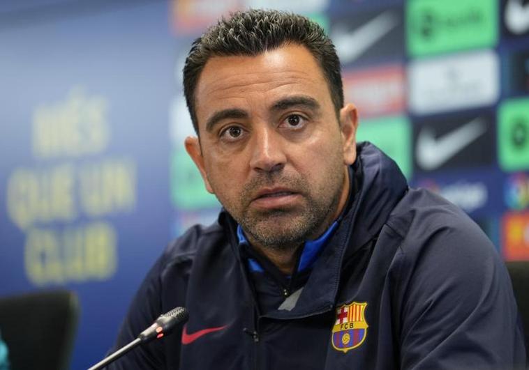 Xavi, durante su rueda de prensa previa al Espanyol-Barça.