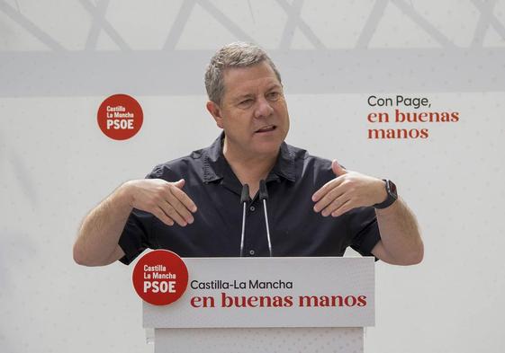 El presidente castellanomanchego, candidato a la reelección, en un acto de campaña.