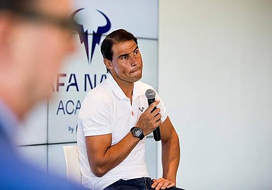 Rafa Nadal, durante la rueda de prensa.