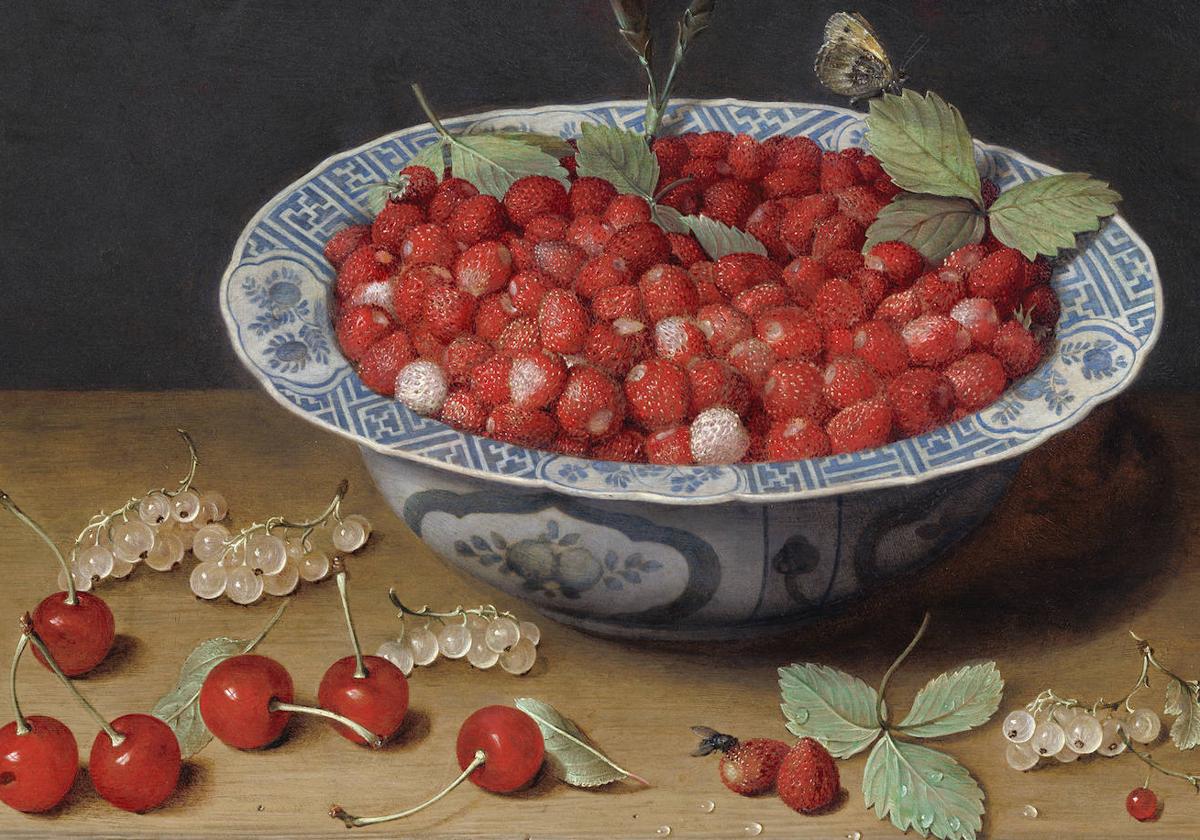 Bodegón con fresas, cerezas y porcelana china (Jacob van Hulsdonck).