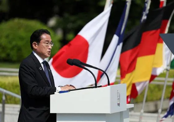 El primer ministro de Japón, Fumio Kishida, en el G-7 en Hiroshima