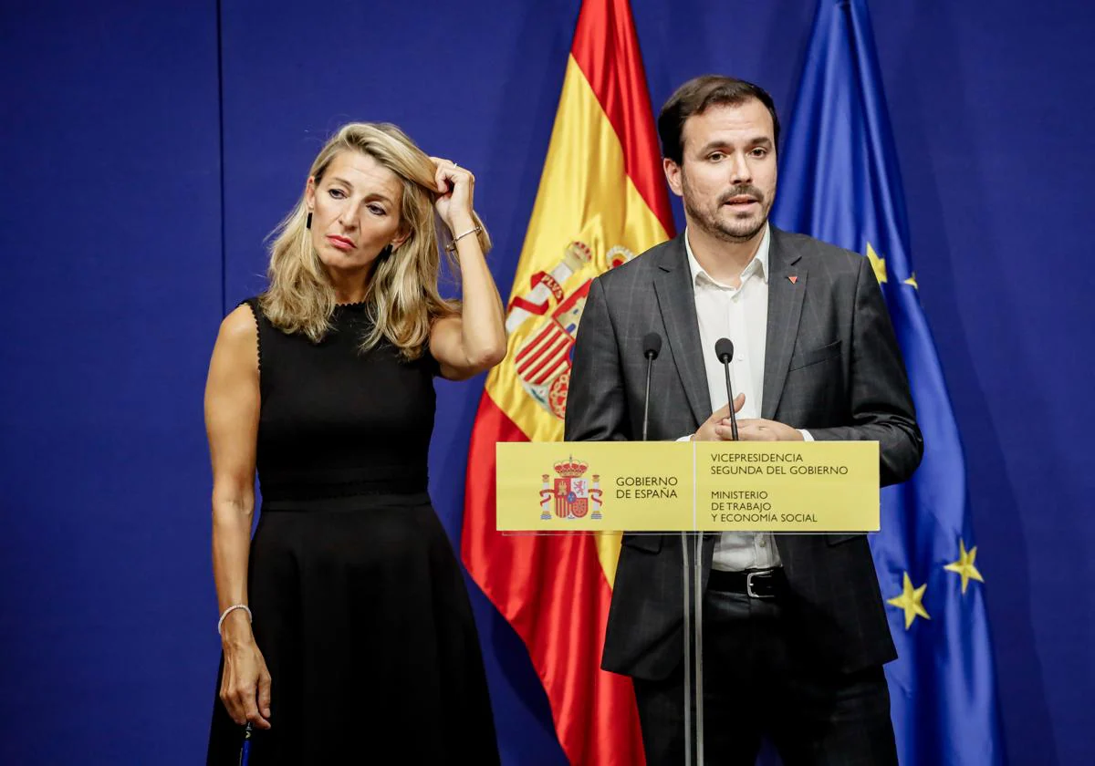 Alberto Garzón y Yolanda Díaz.