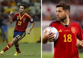 Jesús Navas y Jordi Alba, con la selección española.