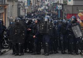 Despliegue policial durante una de las protestas en París.