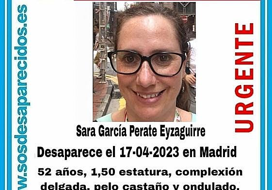 Buscan a la escritora Sara García Perate, desaparecida desde el 24 de abril