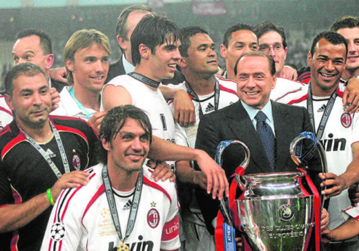 El Milan ganó cinco Copas de Europa bajo el mandato de Silvio Berlusconi, la última en 2007