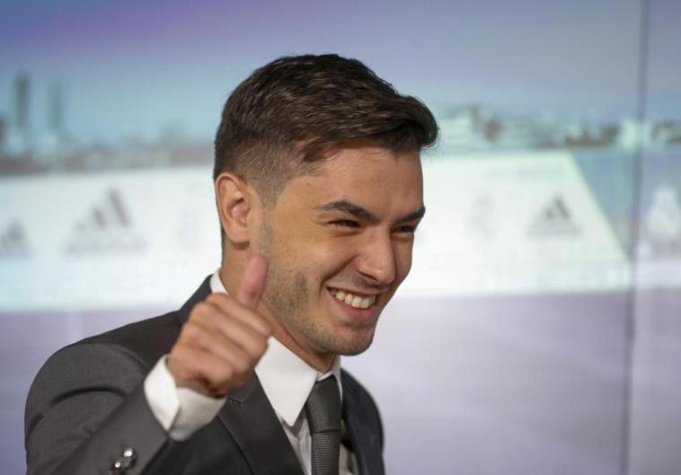 Brahim Díaz, durante su presentación con el Real Madrid.