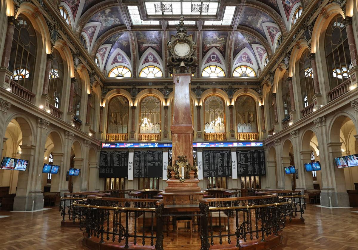 Interior de la Bolsa de Madrid.