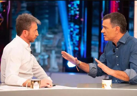 Pablo Motos y Pedro Sánchez, en 'El Hormiguero'.