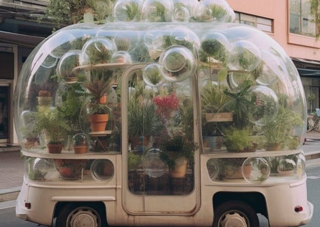 Imagen secundaria 1 - ¿Un bus o un invernadero móvil? La ingeniosa propuesta para luchar contra la contaminación en las grandes ciudades