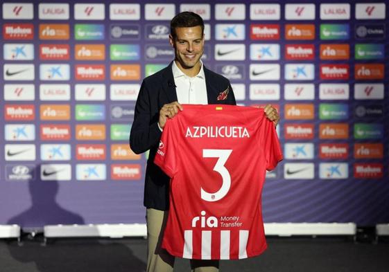 César Azpilicueta, en su presentación con el Atlético.