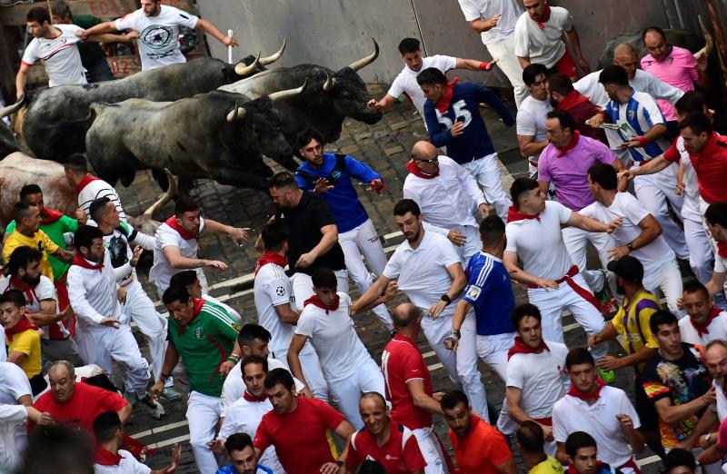 Los toros de José Escolar en la curva de Mercaderes.