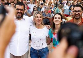 Yolanda Díaz durante su participación en un mitin en Palma de Mallorca.