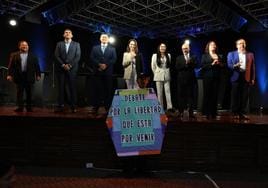 Los precandidatos opositores venezolanos durante el debate celebrado el miércoles en Caracas