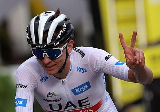 Tadej Pogacar, tras la conclusión de la última etapa del Tour 2023.