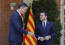 Pedro Sánchez y Pere Aragonès, en julio de 2022, en La Moncloa