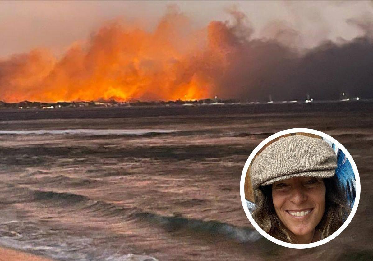 Detalle de Esti Román sobre una de las imágenes que ha dejado el incendio en Hawai