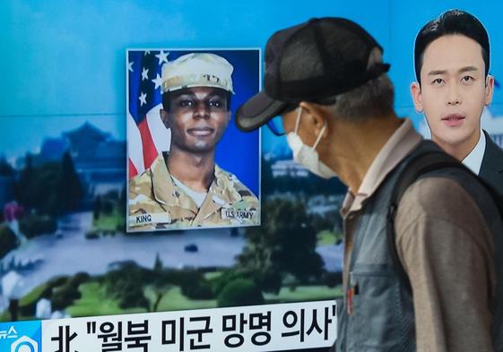 La fotografía del soldado estadounidense Travis King presentada en los medios norcoreanos