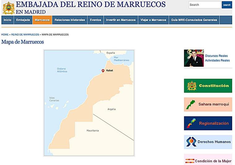 Marruecos tensa su relación con España al incluir a Ceuta y Melilla en un mapa de su Embajada