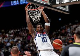 Anthony Edwards, durante un amistoso de Estados Unidos previo al Mundial.