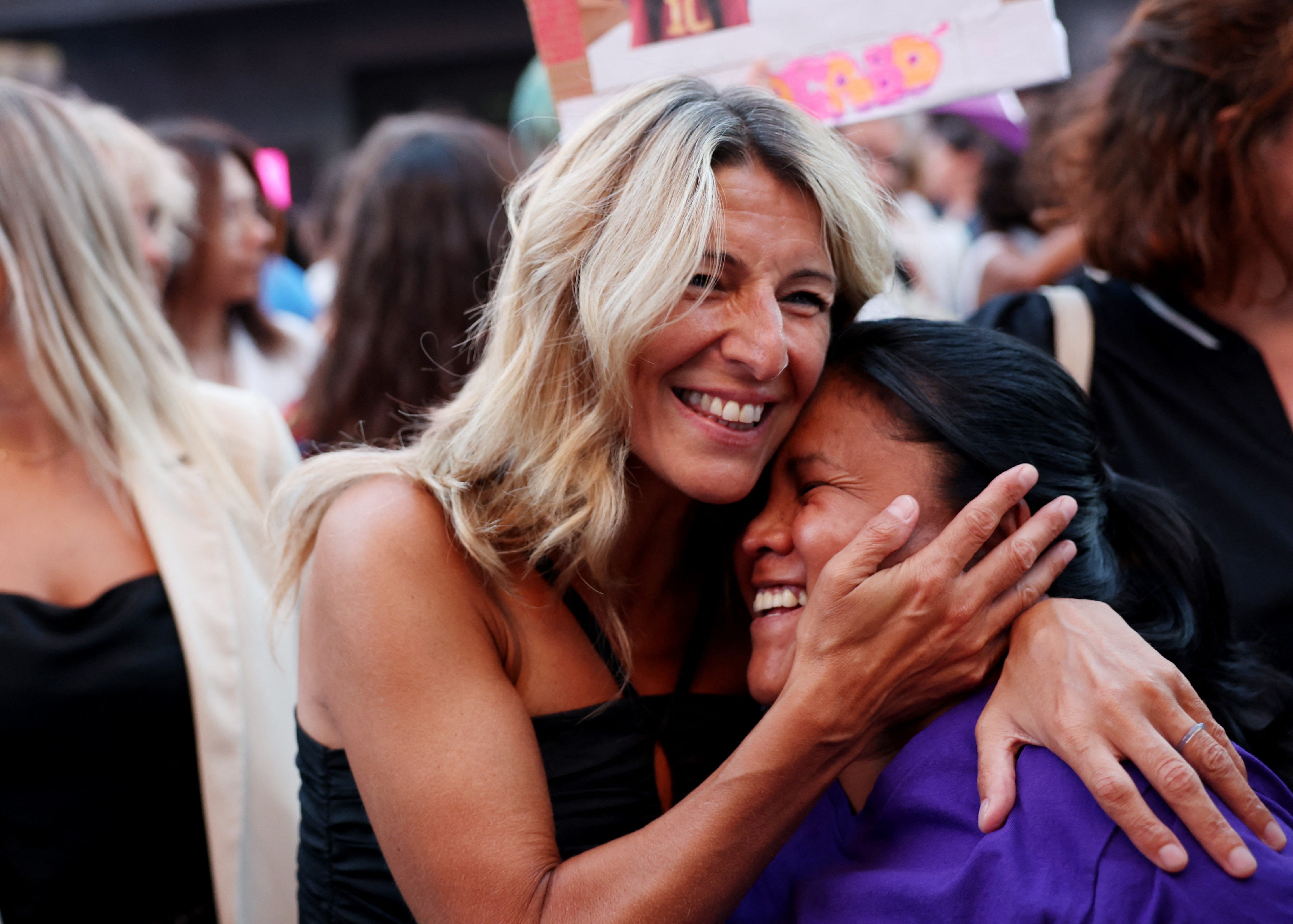 Yolanda Díaz en la concentración.