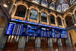 Interior de la Bolsa de Madrid.