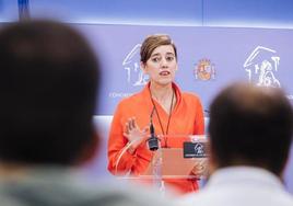 Marta Lois durante su rueda de prensa de este jueves en el Congreso.