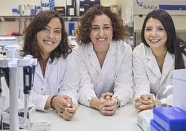Las investigadoras Ana Vivancos, Cristina Saura y Carolina Ortiz.