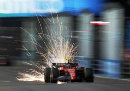 Carlos Sainz, en el circuito de Marina Bay en Singapur.