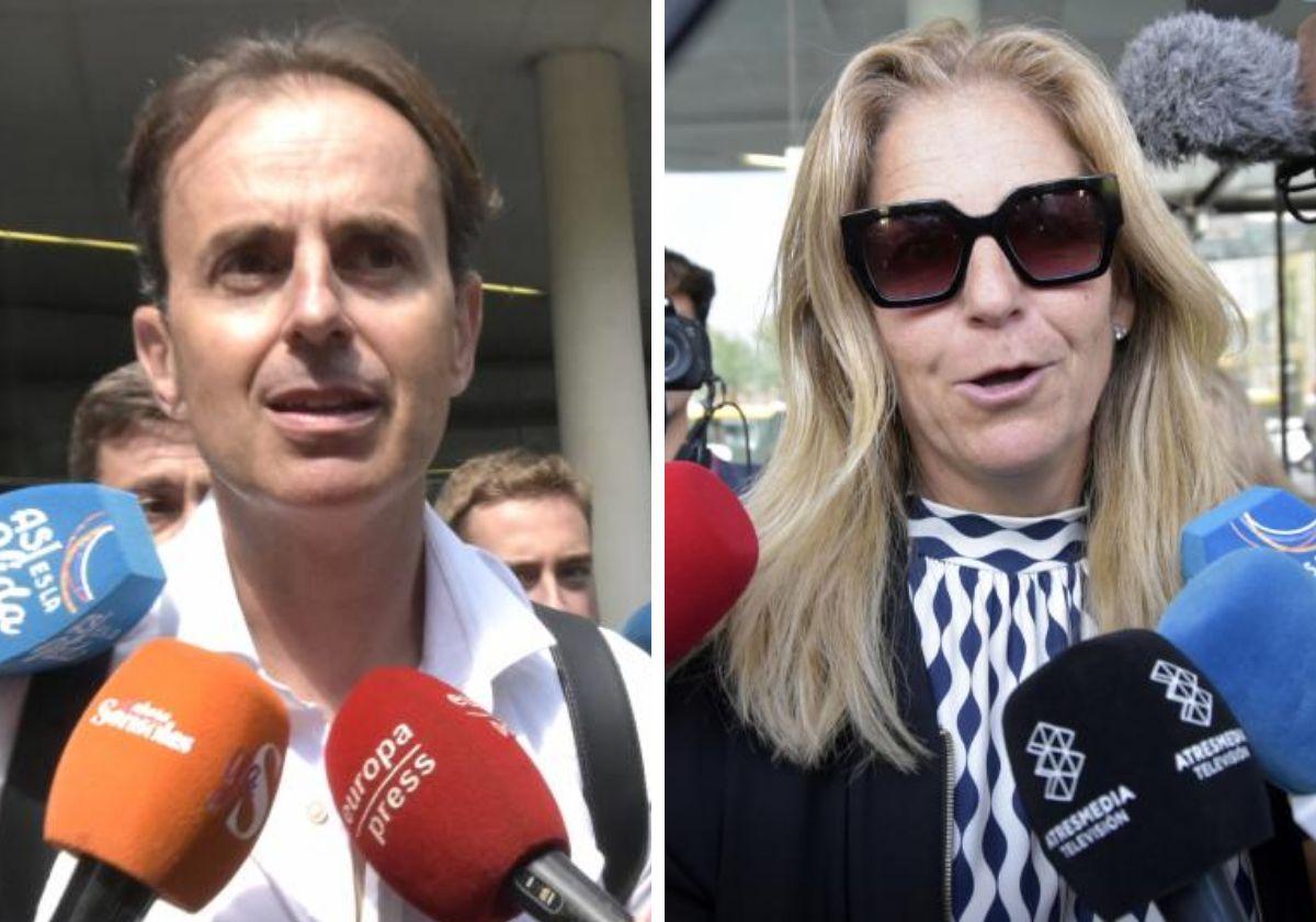 Arantxa Sánchez Vicario y Josep Santacana a la salida del juicio el pasado martes 12.