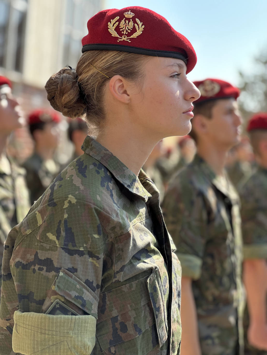 El acto central de la formación castrense de la princesa se producirá el próximo 7 de octubre, cuando se celebre la jura de bandera en el patio de armas de la academia, esta vez sí con presencia de público.